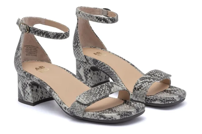 ABEO Footwear Avenue Strap Snake Print Leather Women Dress