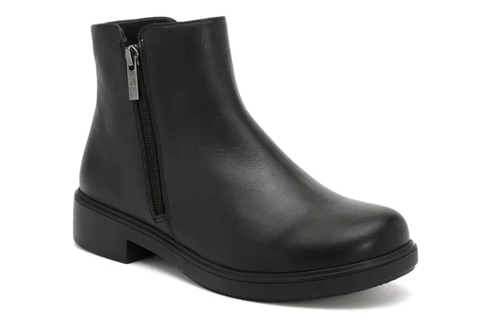 ABEO Footwear Compass Zip Black Leather Women Boots