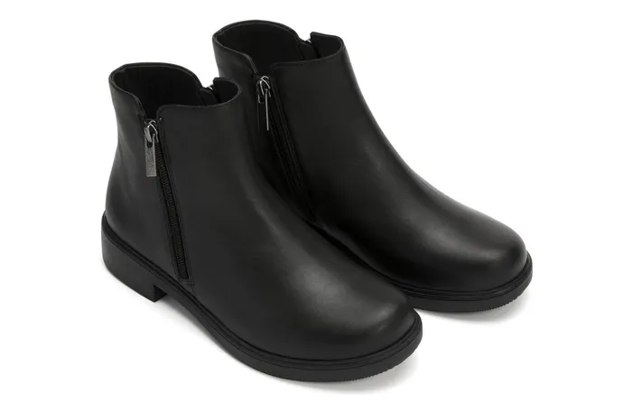 ABEO Footwear Compass Zip Black Leather Women Boots ABEO Footwear Compass Zip Black Leather Women Boots