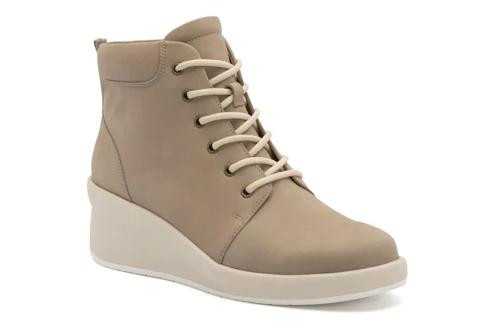 ABEO Footwear Passage Lace Up Beige Women Boots