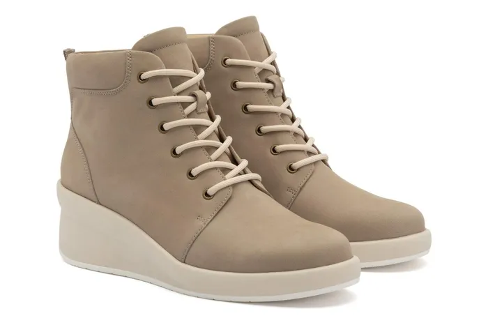 ABEO Footwear Passage Lace Up Beige Women Boots