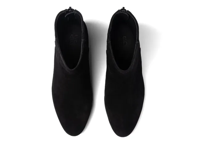 ABEO Footwear Plaza Back Zip Black Suede Women Boots