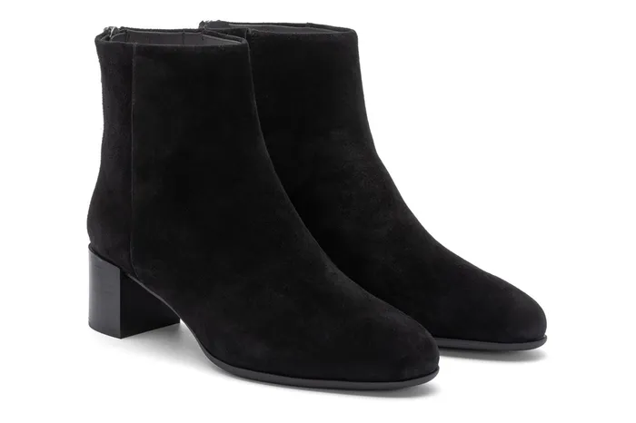 ABEO Footwear Plaza Back Zip Black Suede Women Boots