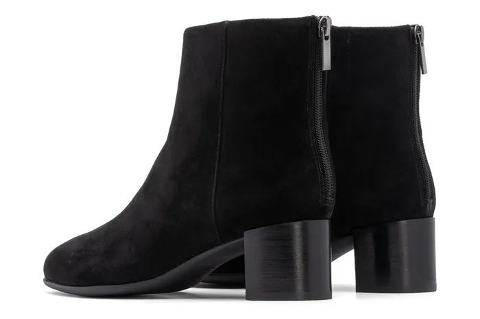 ABEO Footwear Plaza Back Zip Black Suede Women Boots