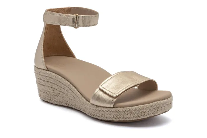 ABEO Footwear Riviera Ankle Sandal Light Gold Leather Women Sandals