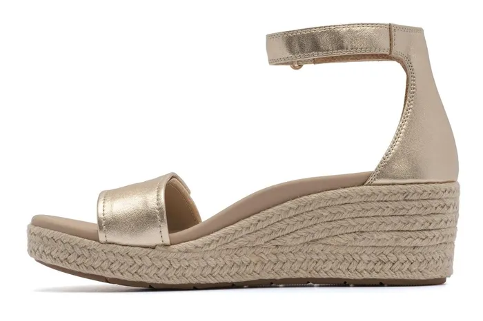 ABEO Footwear Riviera Ankle Sandal Light Gold Leather Women Sandals