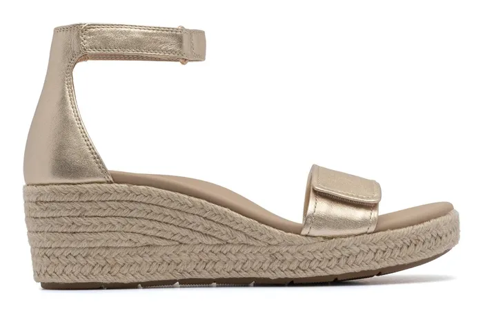 ABEO Footwear Riviera Ankle Sandal Light Gold Leather Women Sandals