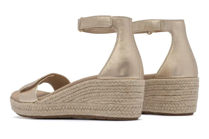 ABEO Footwear Riviera Ankle Sandal Light Gold Leather Women Sandals
