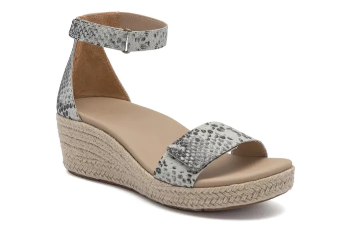 ABEO Footwear Riviera Ankle Sandal Snake Print Leather Women Sandals