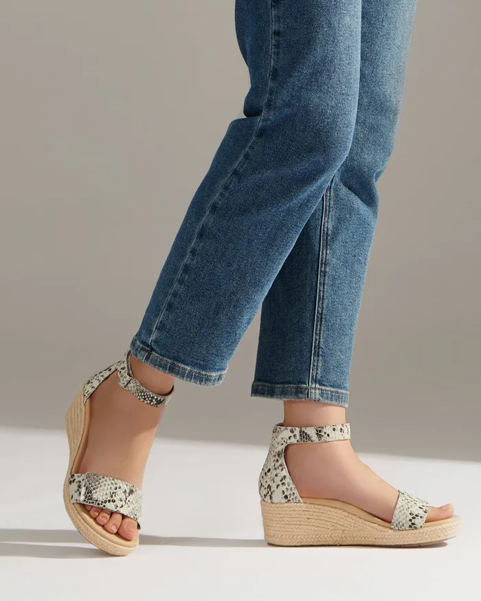 ABEO Footwear Riviera Ankle Sandal Snake Print Leather Women Sandals ABEO Footwear Riviera Ankle Sandal Snake Print Leather Women Sandals
