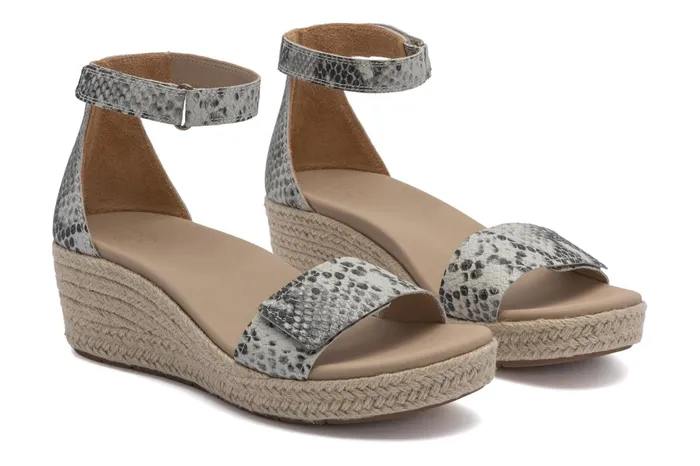 ABEO Footwear Riviera Ankle Sandal Snake Print Leather Women Sandals ABEO Footwear Riviera Ankle Sandal Snake Print Leather Women Sandals