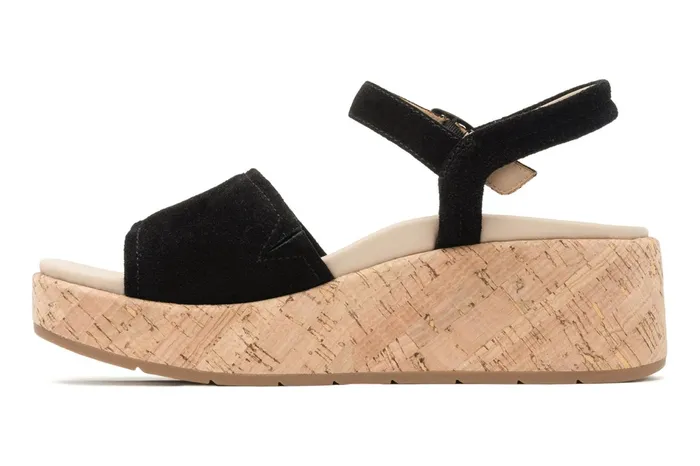 ABEO Footwear Solstice Buckle Sandal Black Suede Women Sandals