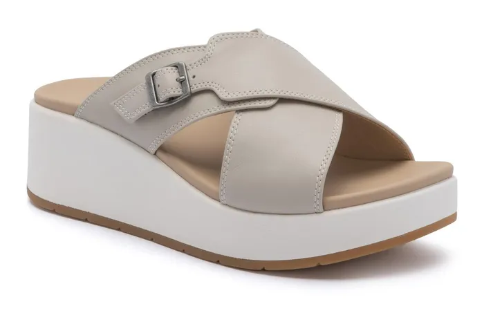 ABEO Footwear Solstice Cross Slide Beige Women Sandals