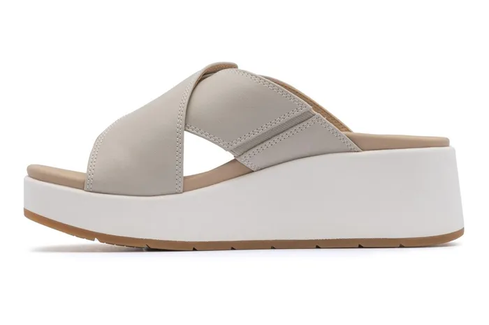 ABEO Footwear Solstice Cross Slide Beige Women Sandals
