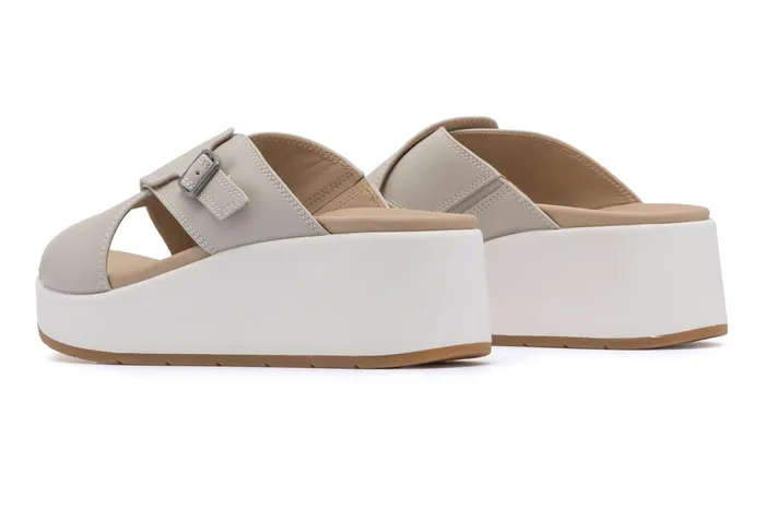 ABEO Footwear Solstice Cross Slide Beige Women Sandals