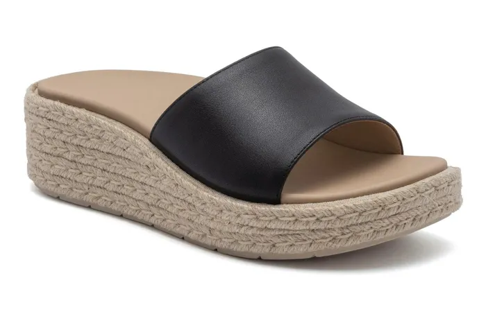 ABEO Footwear Solstice Slide Black Leather Women Sandals