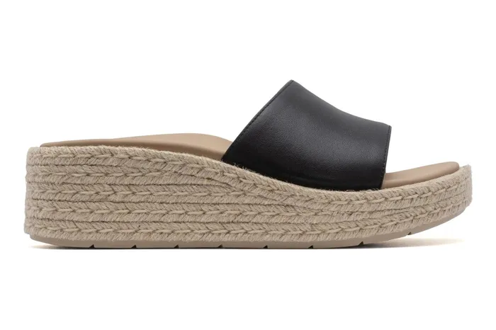 ABEO Footwear Solstice Slide Black Leather Women Sandals