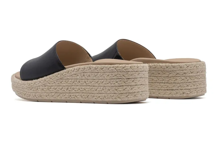 ABEO Footwear Solstice Slide Black Leather Women Sandals