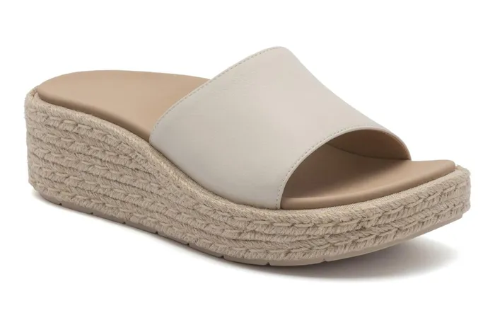 ABEO Footwear Solstice Slide Off White Leather Women Sandals