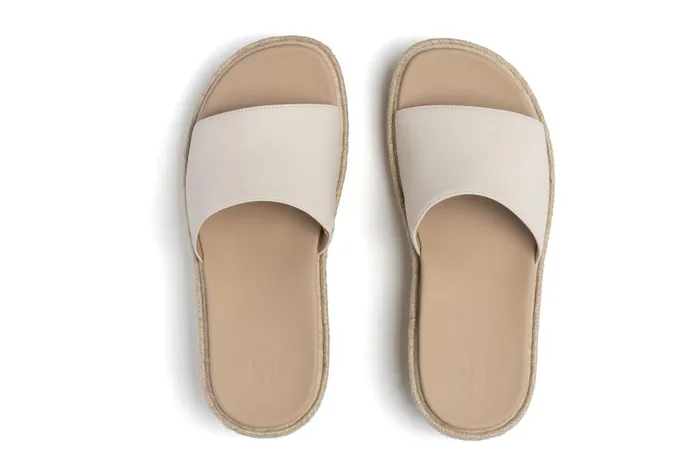 ABEO Footwear Solstice Slide Off White Leather Women Sandals ABEO Footwear Solstice Slide Off White Leather Women Sandals