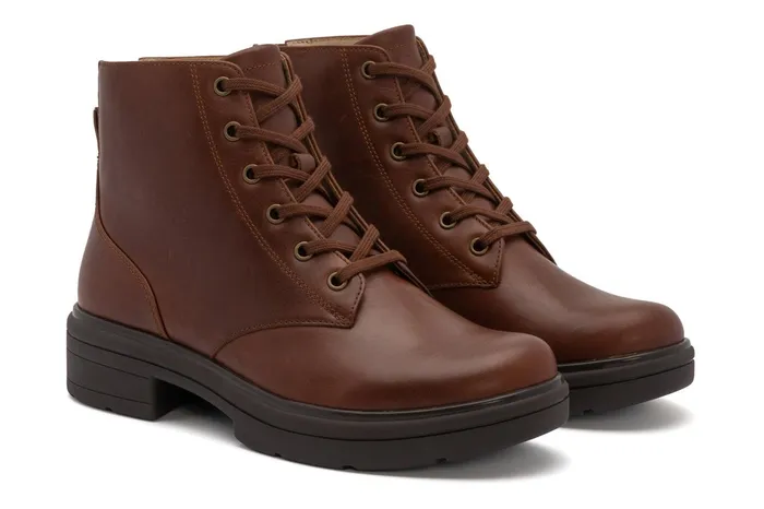ABEO Footwear Vista Lace Dark Tan Women Boots