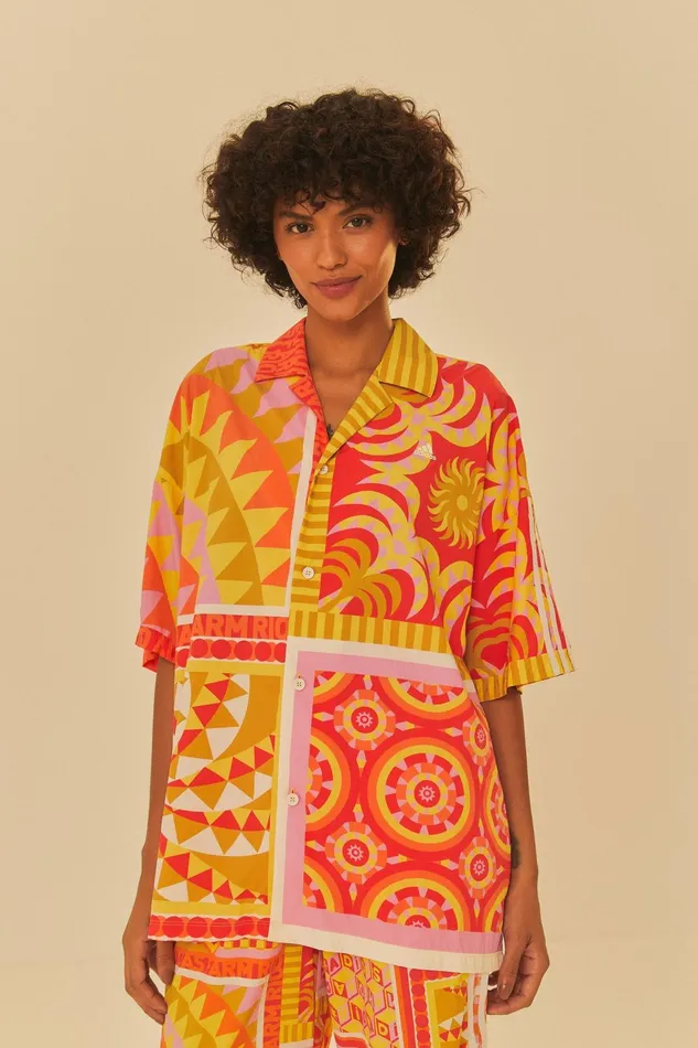 Adidas Farm Solar Kaleidoscope Pink Top Women Farm Rio Crop Tops