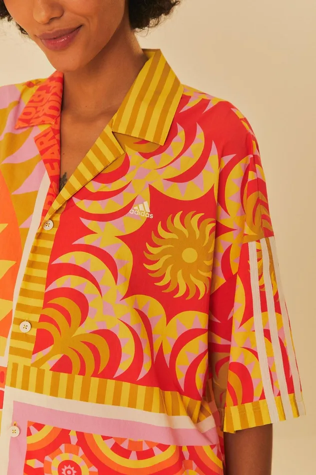 Adidas Farm Solar Kaleidoscope Pink Top Women Farm Rio Crop Tops
