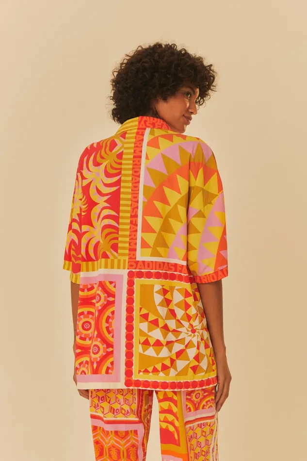 Adidas Farm Solar Kaleidoscope Pink Top Women Farm Rio Crop Tops
