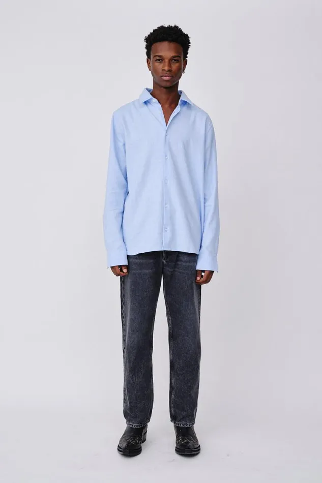 Adriel Tencel 8211 Chambrey Blue Men Won Hundred Shirts