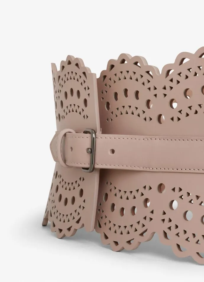 Alaa Belts Bustier Belt In Vienne Wave Calfskin Sandy 8211 Women