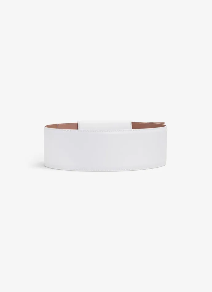Alaa Belts SLIDE BELT IN CALFSKIN Optic White 8211 Women Alaa Belts SLIDE BELT IN CALFSKIN Optic White 8211 Women