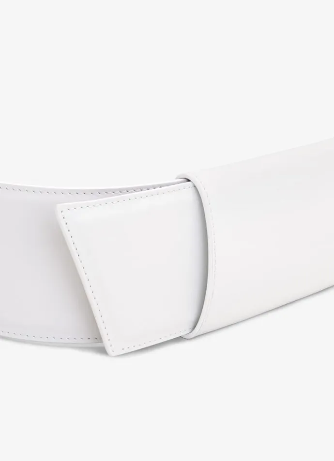 Alaa Belts SLIDE BELT IN CALFSKIN Optic White 8211 Women Alaa Belts SLIDE BELT IN CALFSKIN Optic White 8211 Women