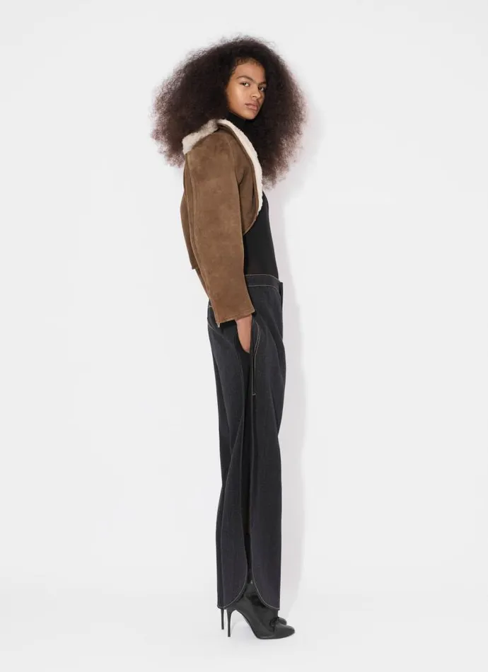 Alaa Coats and Jackets CARDI JACKET IN SHEARLING Whitebrown 8211 Women Alaa Coats and Jackets CARDI JACKET IN SHEARLING Whitebrown 8211 Women