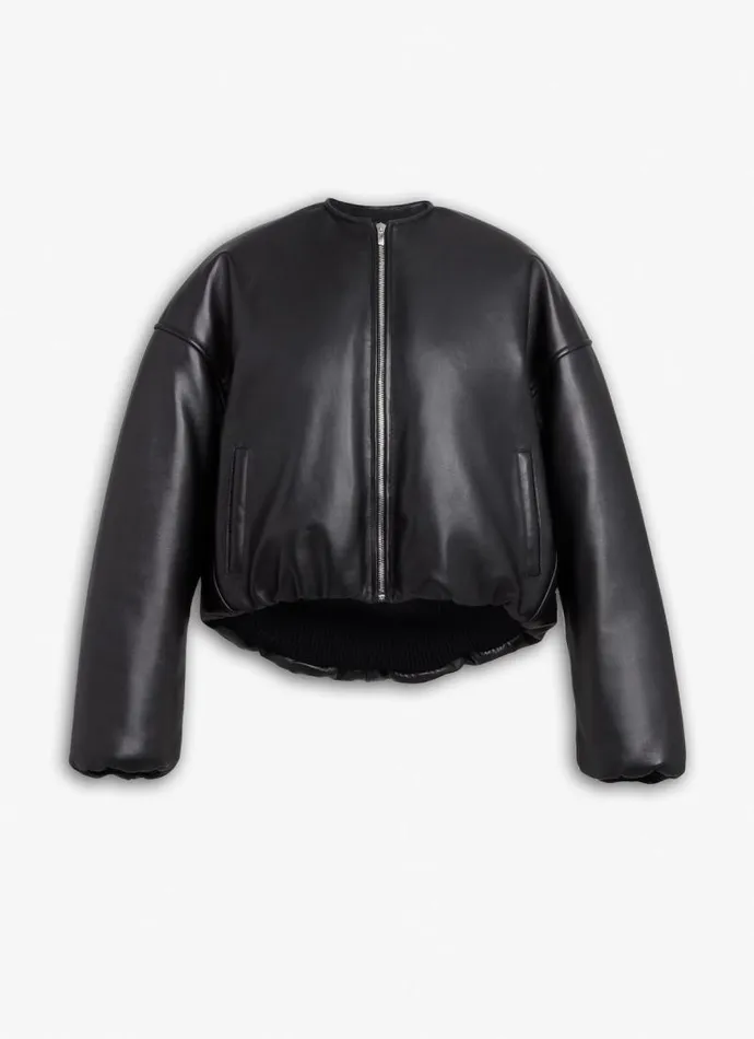 Alaa Coats and Jackets LEATHER BOMBER JACKET Black 8211 Women