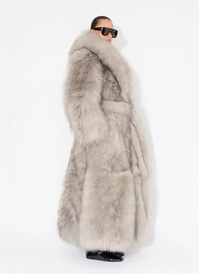 Alaa Coats and Jackets LONG SHEARLING COAT 8211 Women