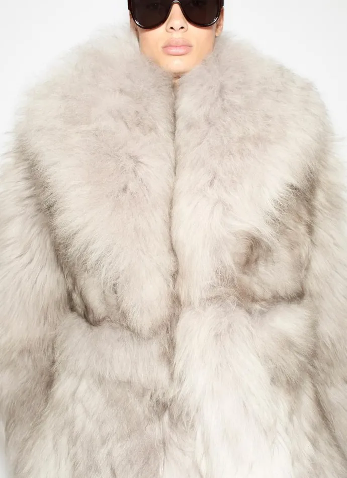 Alaa Coats and Jackets LONG SHEARLING COAT 8211 Women