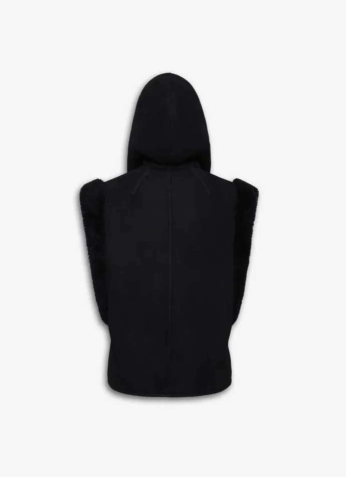 Alaa Coats and Jackets SHEARLING HOODED VEST Black 8211 Women Alaa Coats and Jackets SHEARLING HOODED VEST Black 8211 Women