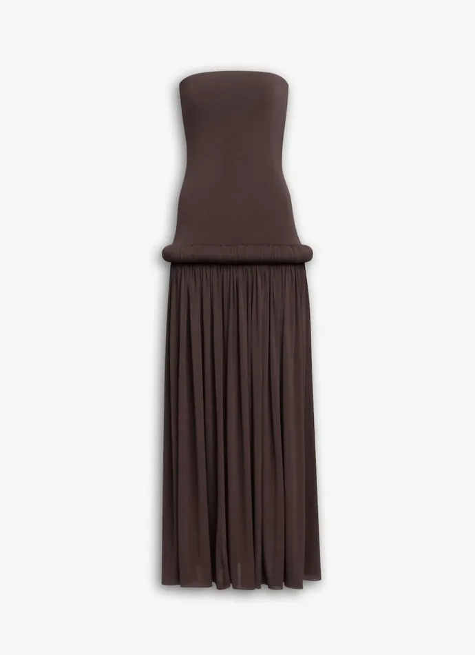 Alaa Dresses STRAPLESS DRESS IN SUPPLE JERSEY Mahogany 8211 Women