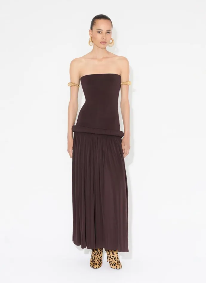 Alaa Dresses STRAPLESS DRESS IN SUPPLE JERSEY Mahogany 8211 Women Alaa Dresses STRAPLESS DRESS IN SUPPLE JERSEY Mahogany 8211 Women
