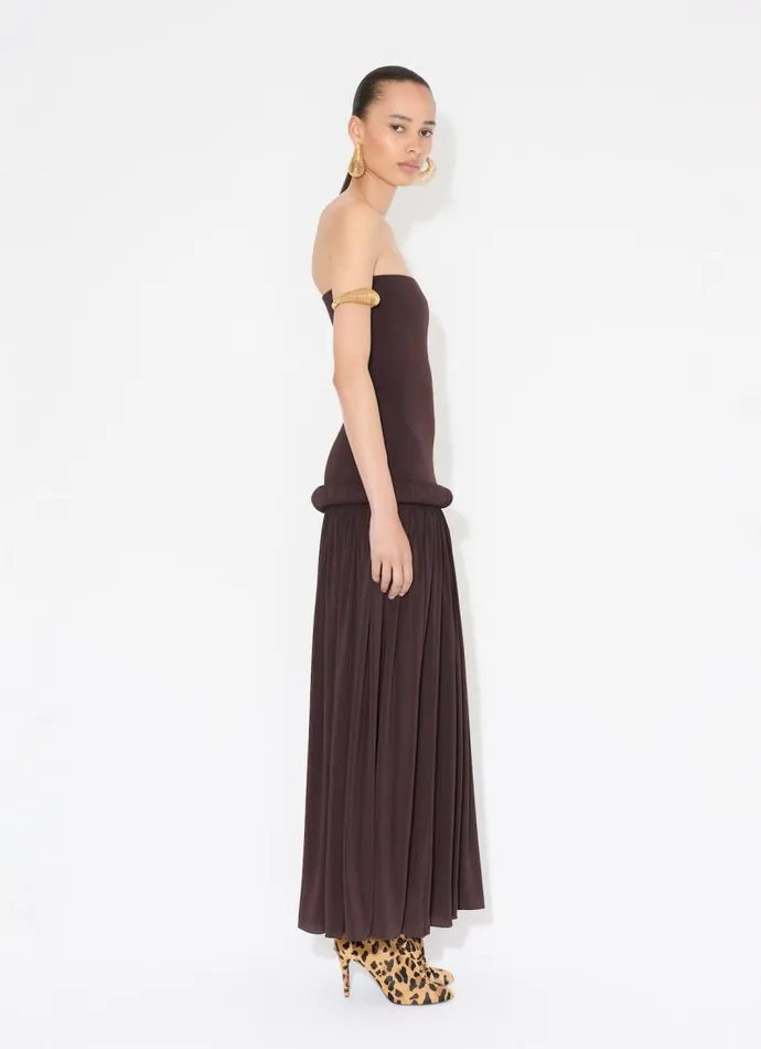 Alaa Dresses STRAPLESS DRESS IN SUPPLE JERSEY Mahogany 8211 Women Alaa Dresses STRAPLESS DRESS IN SUPPLE JERSEY Mahogany 8211 Women