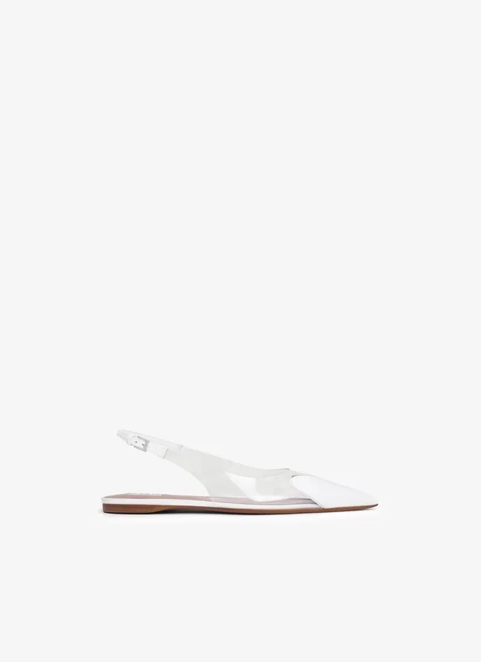Alaa Flat Shoes LE CUR FLAT SLINGBACKS IN PATENT CALFSKIN White 8211 Women