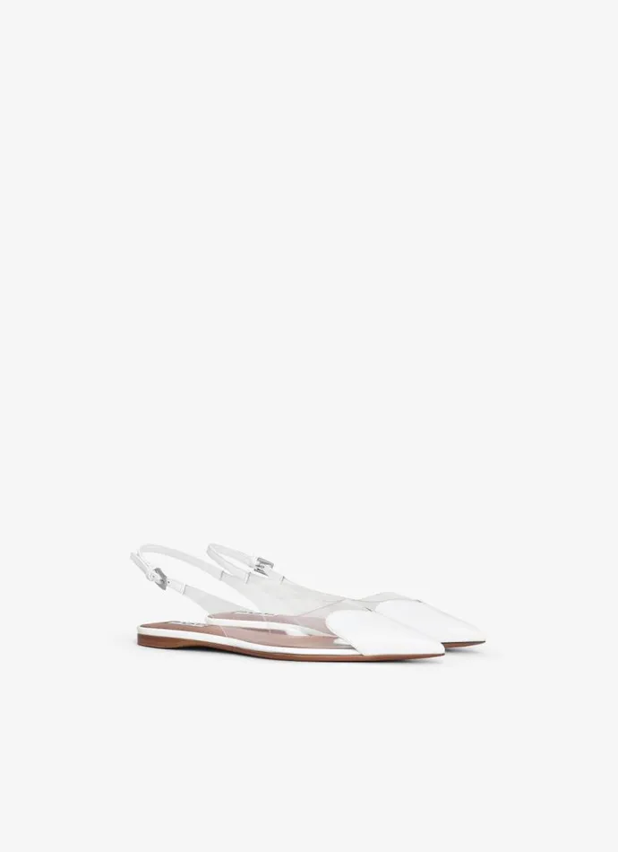 Alaa Flat Shoes LE CUR FLAT SLINGBACKS IN PATENT CALFSKIN White 8211 Women Alaa Flat Shoes LE CUR FLAT SLINGBACKS IN PATENT CALFSKIN White 8211 Women