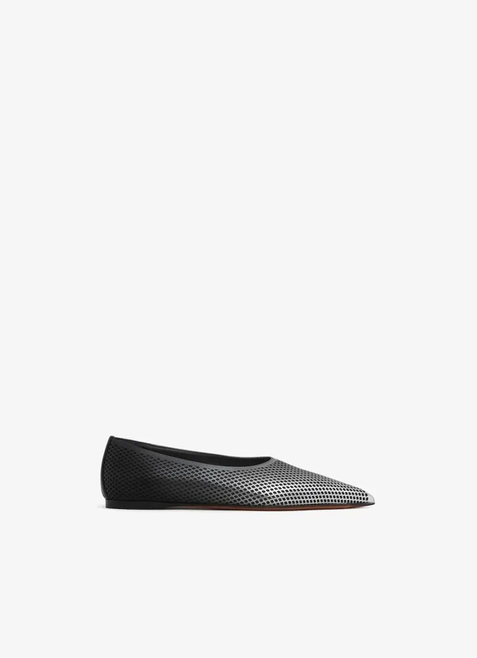Alaa Flat Shoes MESH FLATS IN DGRAD MESH CALFSKIN Blacksilver 8211 Women