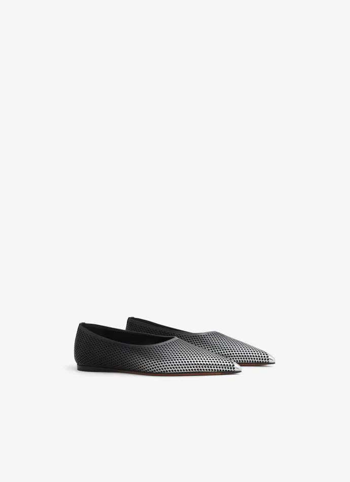 Alaa Flat Shoes MESH FLATS IN DGRAD MESH CALFSKIN Blacksilver 8211 Women