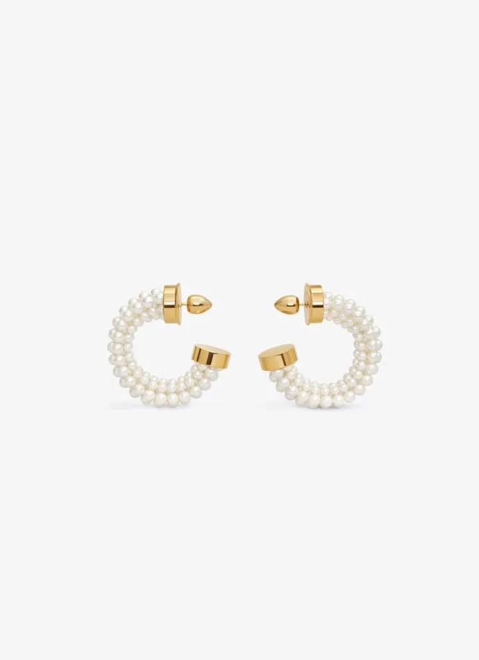 Alaa Jewels GRAPHIC PEARL HOOP EARRINGS White 8211 Women