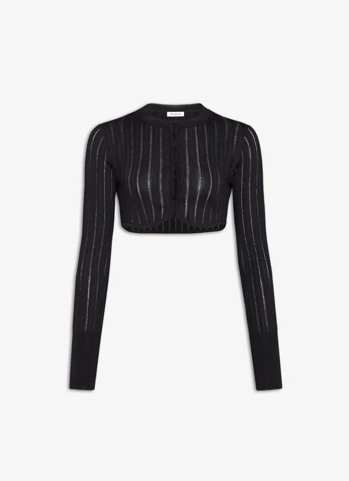 Alaa Knitwear CRINOLINE CARDIGAN Black 8211 Women