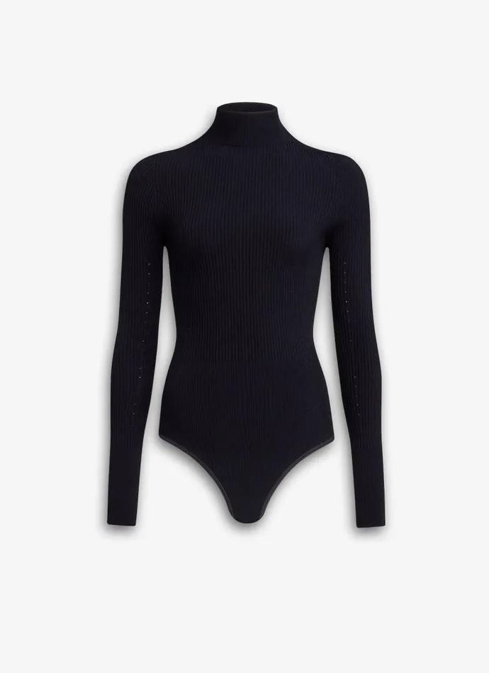 Alaa Knitwear RIBBED KNIT BODYSUIT Black 8211 Women