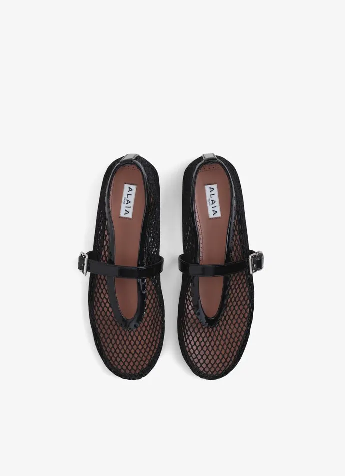 Alaa La Ballerine BALLET FLATS IN FISHNET Black 8211 Women Alaa La Ballerine BALLET FLATS IN FISHNET Black 8211 Women