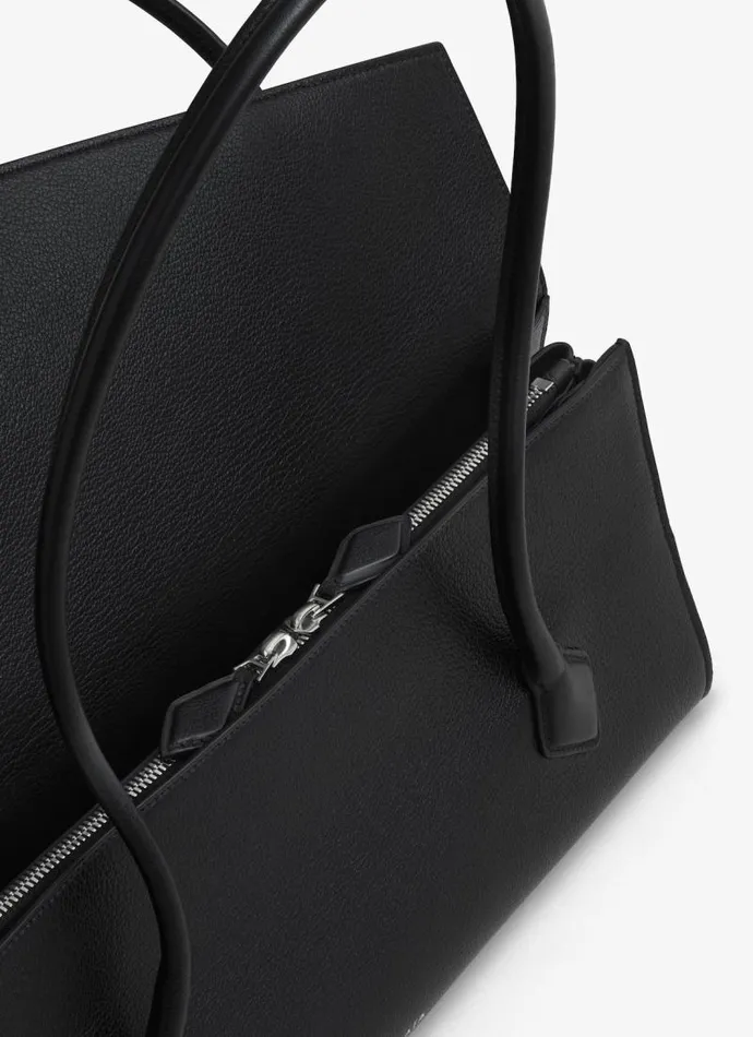 Alaa Le Teckel LE TECKEL FLAP TOTE BAG IN SHINY GRAINED CALFSKIN Black 8211 Women Alaa Le Teckel LE TECKEL FLAP TOTE BAG IN SHINY GRAINED CALFSKIN Black 8211 Women