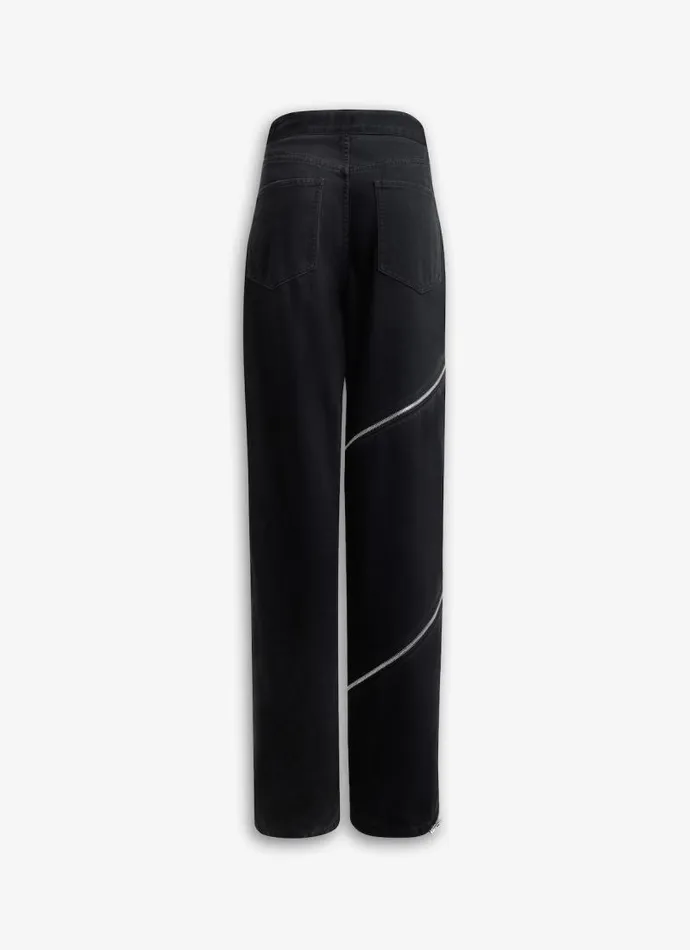 Alaa Pants and Shorts SPIRAL JEANS IN DENIM Black 8211 Women